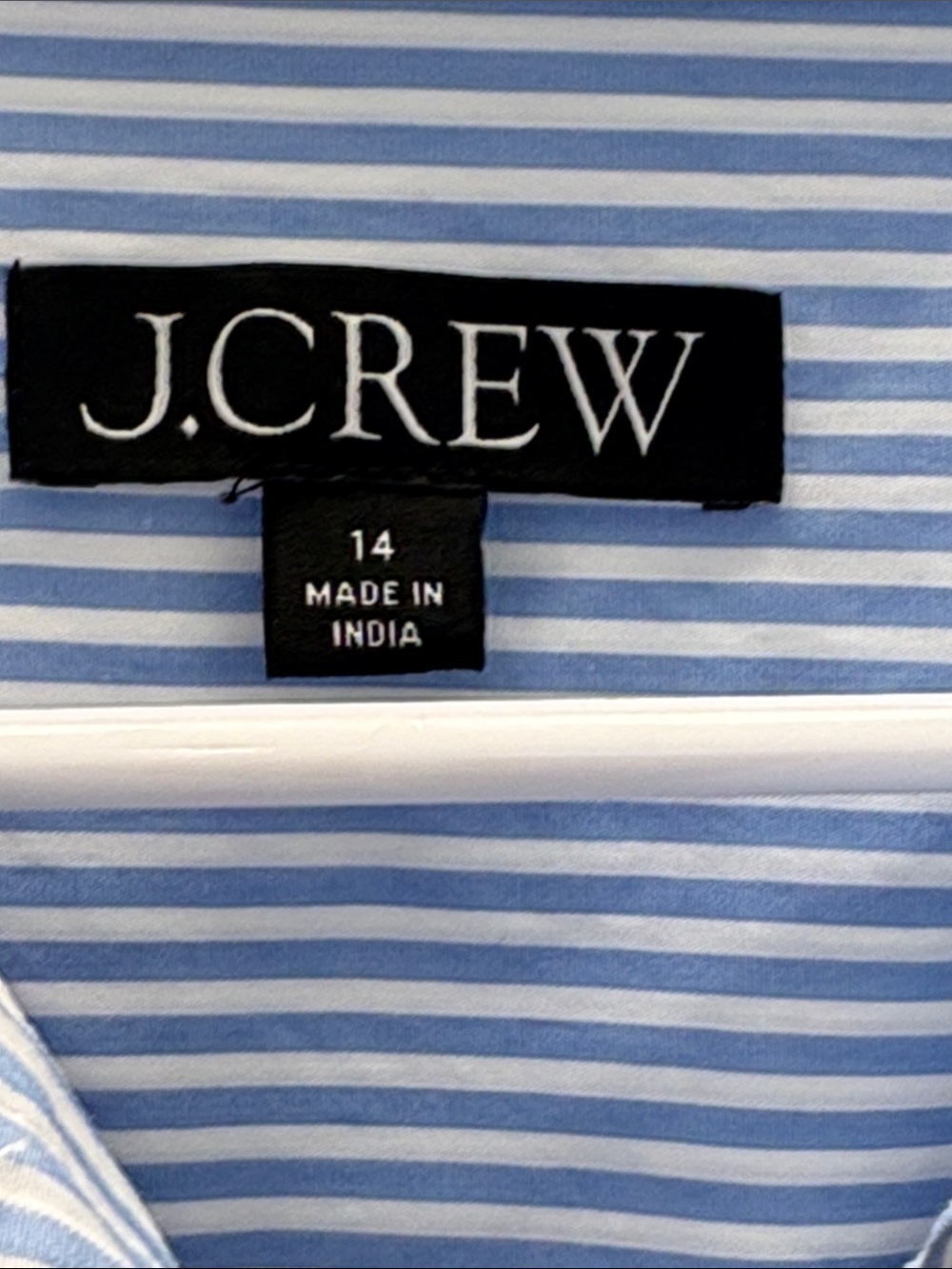 J. Crew Light Blue and White Vertical-Stripe Button Down Shirt Size 14 - Picture 2 of 3